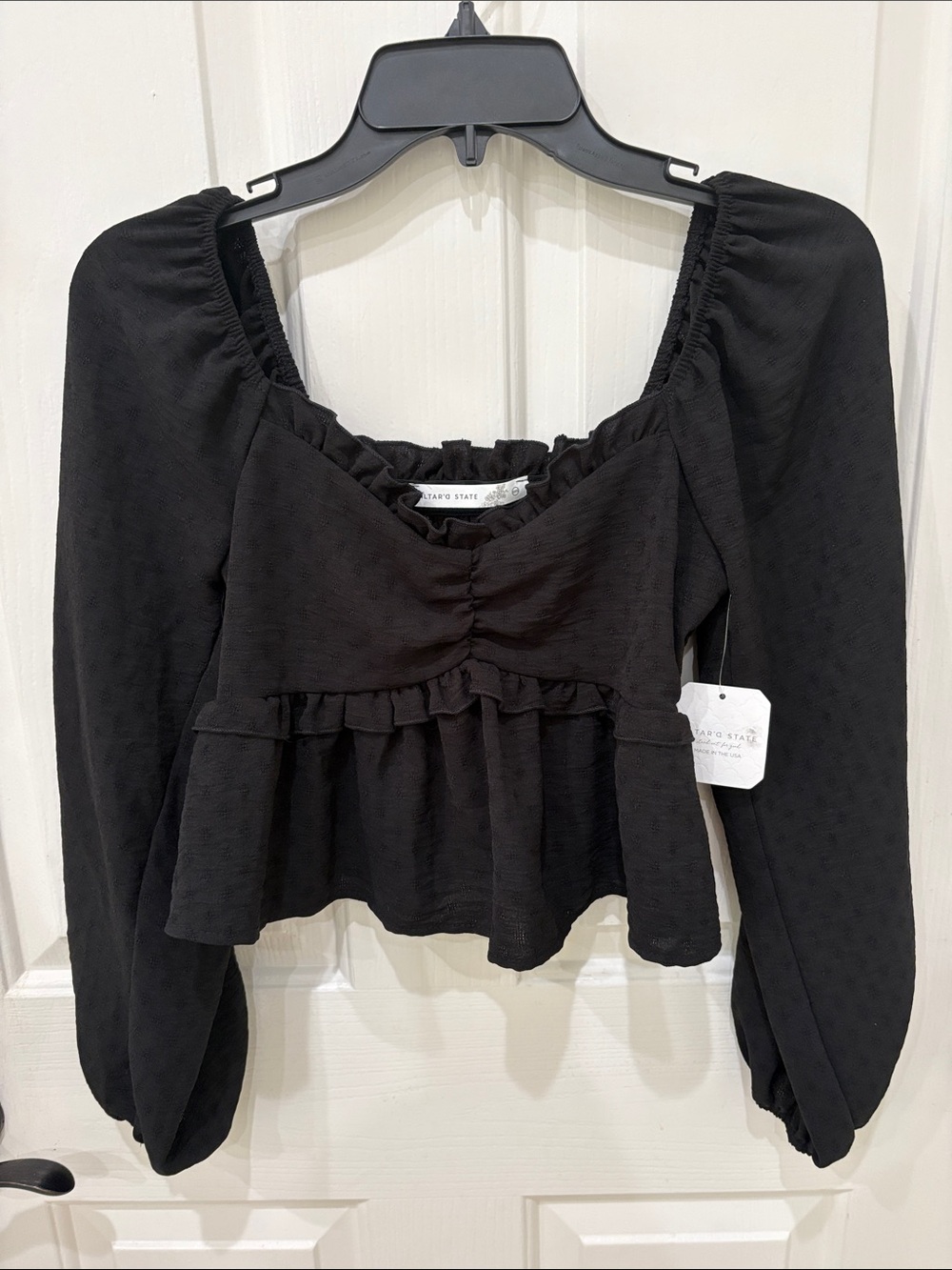 Alrar’d State Long Sleeve Black Blouse